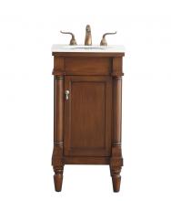 Elegant VF13018WT-VW - 18 inch Single Bathroom vanity in walnut  with ivory white engineered marble