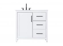 Elegant VF29536WH - Vanity Cabinet 1Dr 3Dw 36x21.5x35 White
