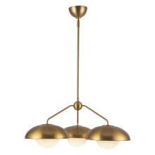 Alora Lighting CH522328AGOP - Rubio 28-in Aged Gold/Opal Matte Glass 3 Lights Chandeliers