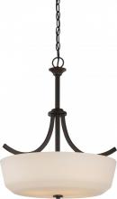 Nuvo 60/5927 - Laguna - 4 Light Pendant with White Glass - Aged Bronze Finish