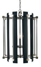 Framburg 4805 PN/MBLACK - 5-Light Polished Nickel/Matte Black Louvre Chandelier