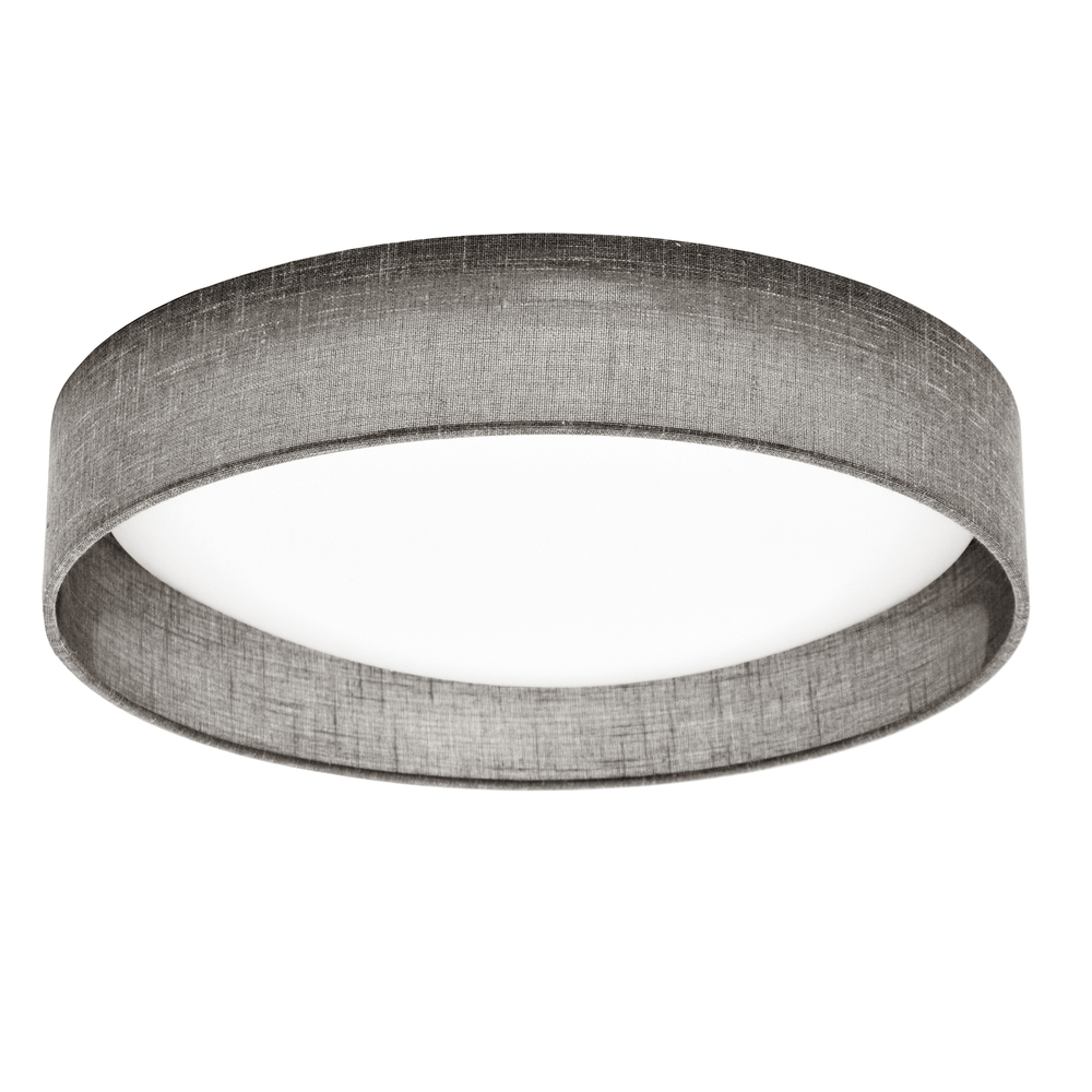 LED Flush Mount, Satin Chrome Finish, Grey Shade