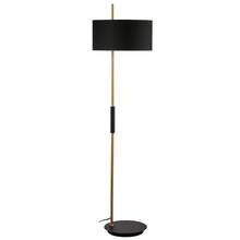 Dainolite FTG-622F-MB-AGB-BK - 1 Light Incandescent Floor Lamp, Matte Black & Aged Brass w/ BK Shade