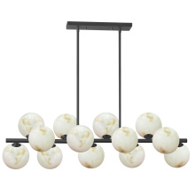 Dainolite GVA-4013HP-MB - 13LT Horizontal Pendant, MB w/ Faux Alabaster
