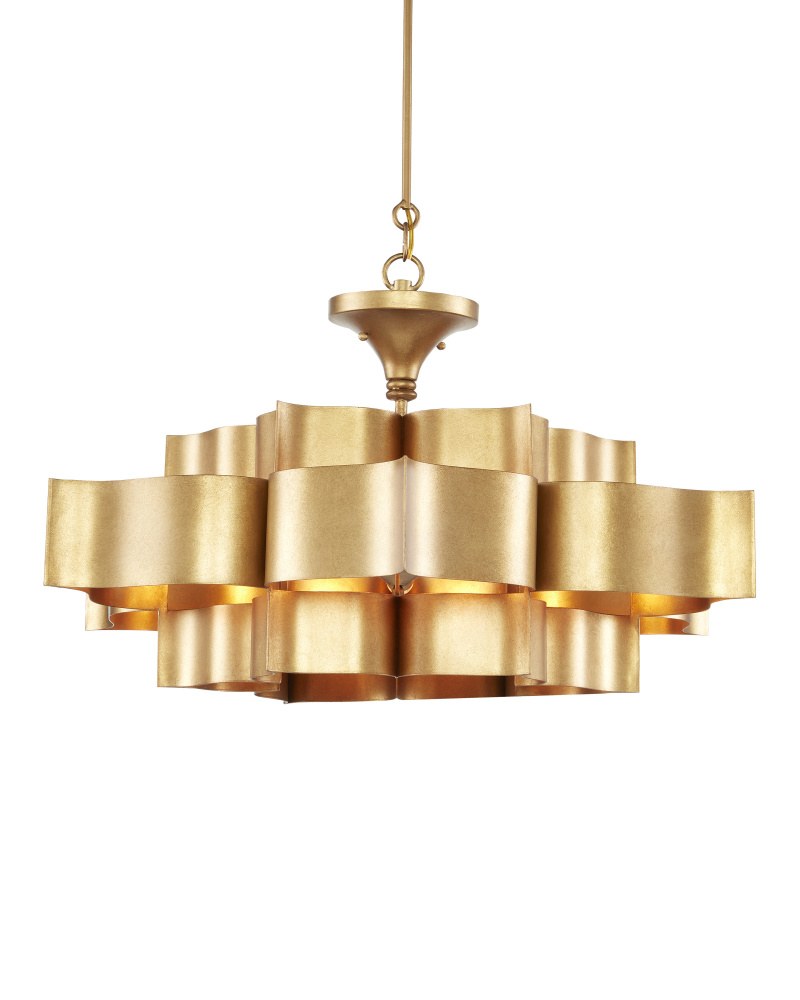 Grand Lotus Large Gold Chandelier