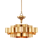 Currey 9944 - Grand Lotus Small Gold Chandelier